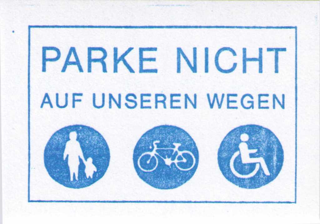 Parke nicht auf unseren Wegen – 20 Aufkleber (k47)